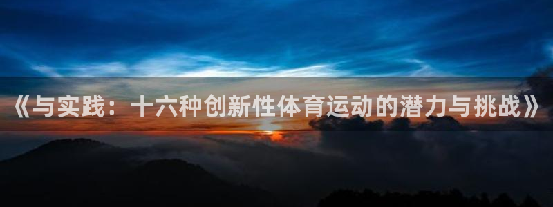 zoty中欧体育：《与实践：十六种创新性体育运动的潜力与挑战》